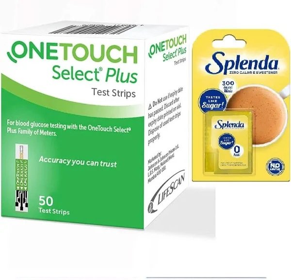 OneTouch Select Plus 50 Strips With Splenda Sugar Free 300 Sweet Minis