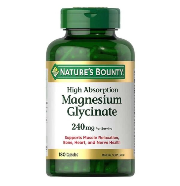 Nature's Bounty Magnesium Glycinate 240 mg 180 Capsules