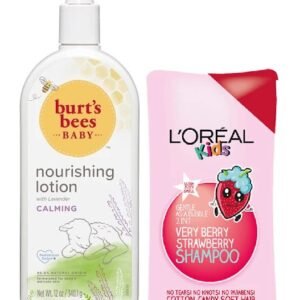 Burt’s Bees Baby Bee Calming Body Lotion 12oz /340.1gm With L’Oreal Paris Kids Strawberry Shampoo 250ml