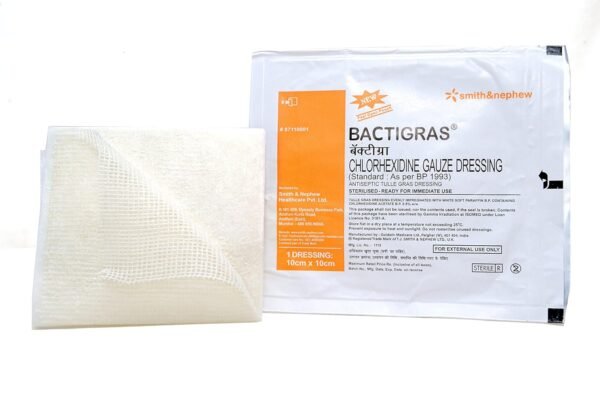 Smith & Nephew Bactigras Dressing Gauze 10 Pouch 10cm x 10cm (Pack of 5) - Image 2