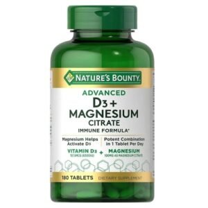 Nature's Bounty Advanced D3+ Magnesium Citrate 180 Tablets