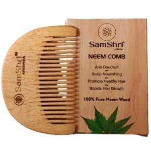 SamShri Ayurveda Neem Wooden Beard Comb (Pack Of 2)