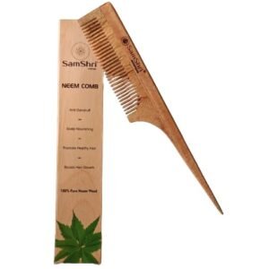 SamShri Ayurveda Neem Wooden Tail Long Comb (Pack Of 2)