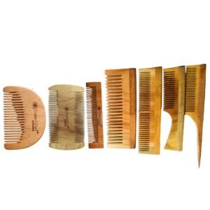 SamShri Ayurveda Neem Wooden Comb (Combo Pack) (Set Of 7)