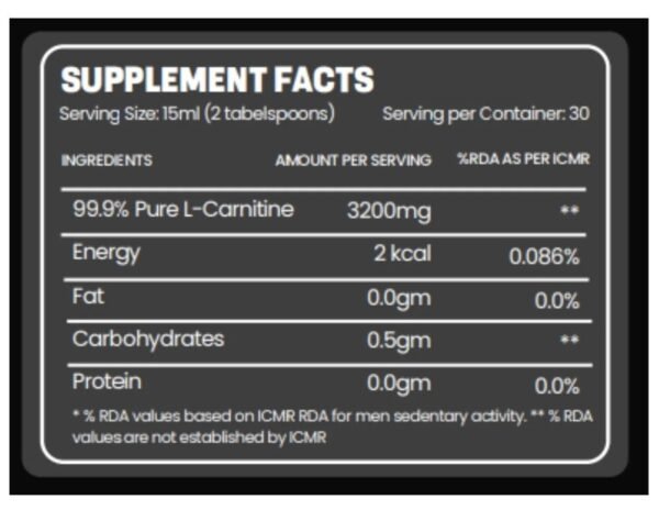 L-CARNITINE 450ml 30 servings - Image 2