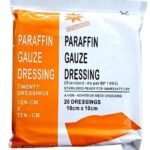 Paraffin Dressing Gauze (Bactigras) 10cm x 10cm Standard Ready For Use_Pack of 20Pcs In Tin box Packing.