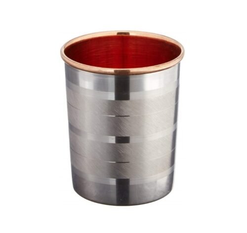 Handmade Silver Inside Copper Glass 250ml