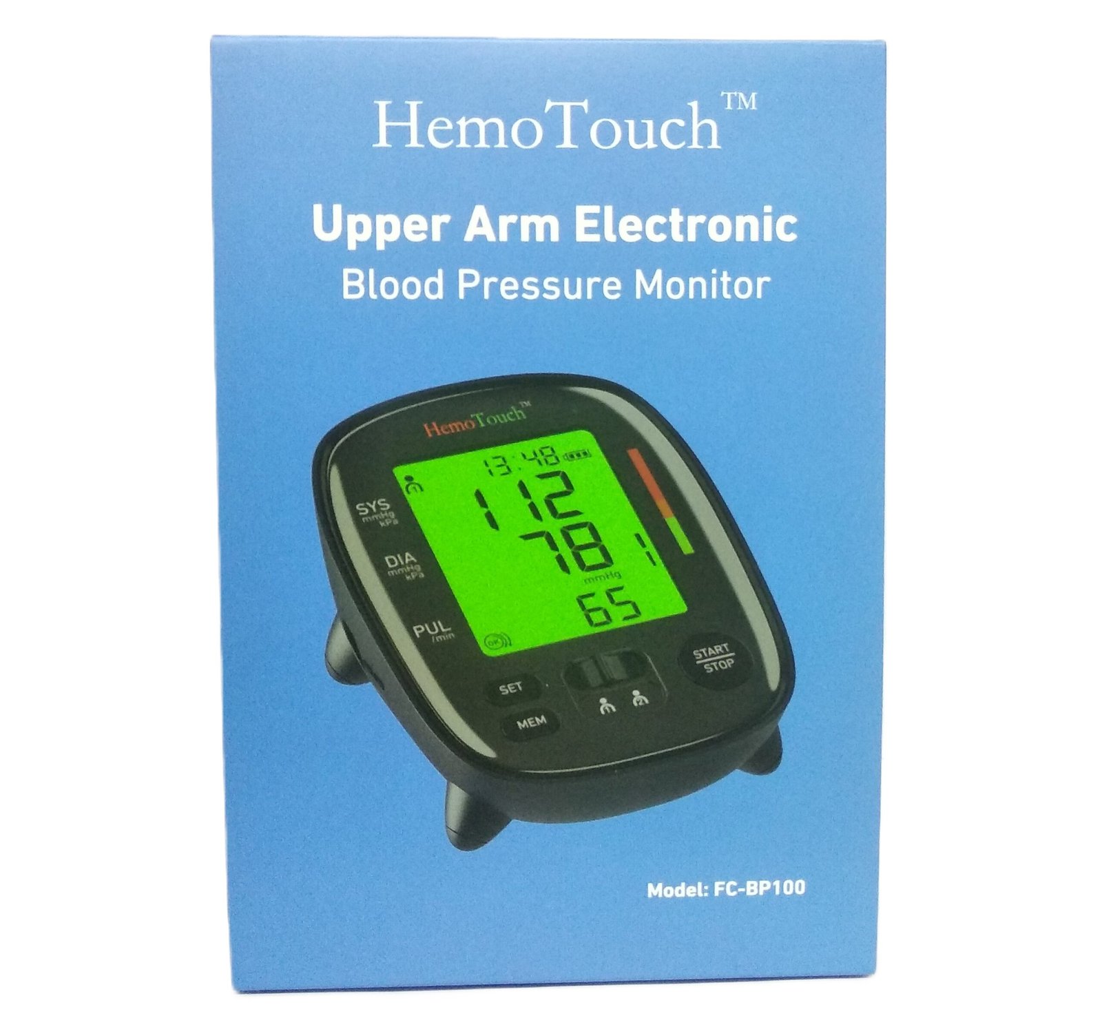 HemoTouch Upper Arm Blood Pressure Monitor (FC-BP100) With Adapter