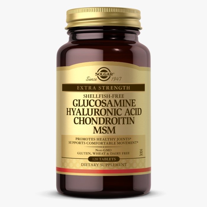 Solgar Glucosamine Hyaluronic Acid Chondroitin MSM (Shellfish-Free) 120 Tablets