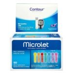 Contour Blue Blood Glucose 100 Test Strips With Microlet 100 Lancets