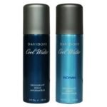 Davidoff Cool Water Men and Women Deodorant Body Spray 150ml (Combo Pack)