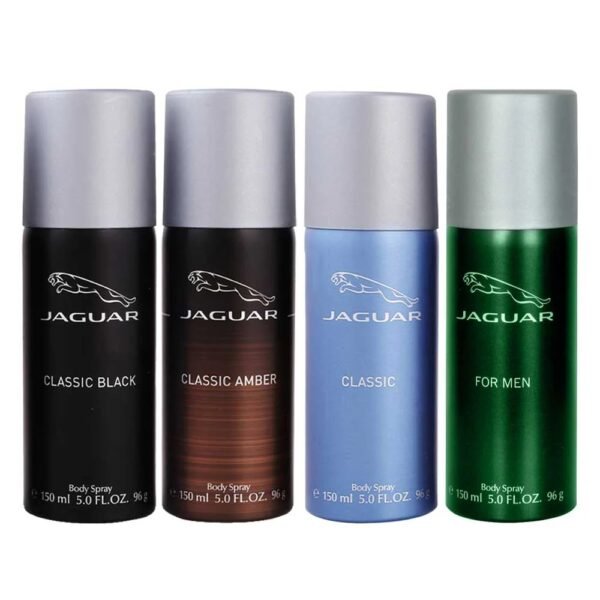 Jaguar Deodorant Combo Pack of 4 (Classic + Classic Green + Classic Amber + Classic Black)