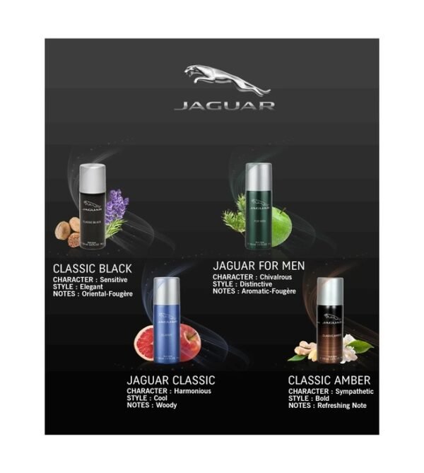 Jaguar Deodorant Combo Pack of 4 (Classic + Classic Green + Classic Amber + Classic Black) - Image 6