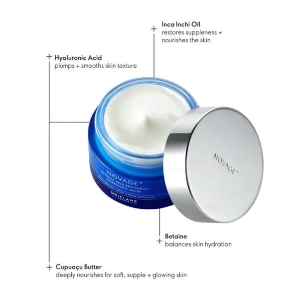 Oriflame Novage+ Intense Skin Recharge Overnight Mask 50 ml - Image 2