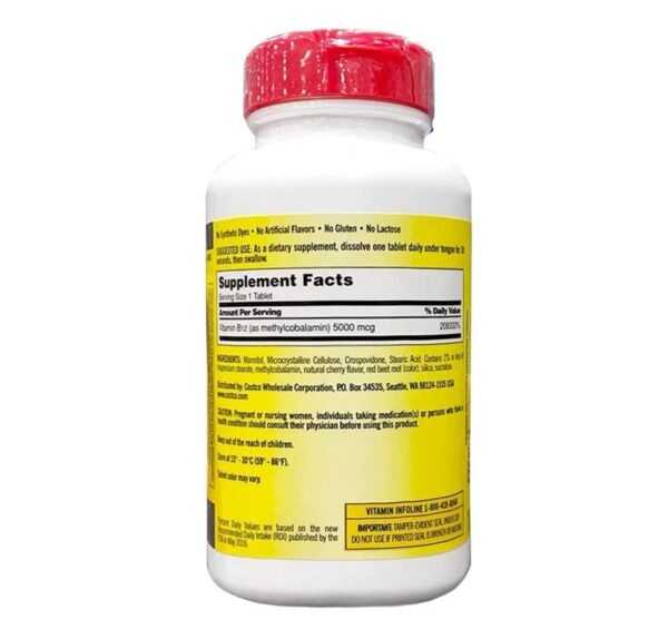 Kirkland Signature B12 5000 mcg Methylcobalamin 300 Tablets - Image 2