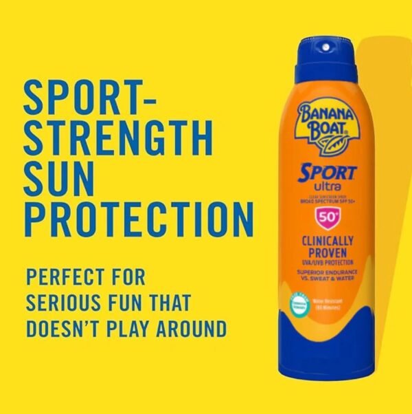 Banana Boat Sport Ultra Clear Sunscreen Spray 50 Plus 227gm - Image 3