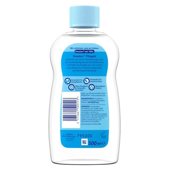 Johnson & Johnson Penaten Baby Massage Oil 500ml - Image 2