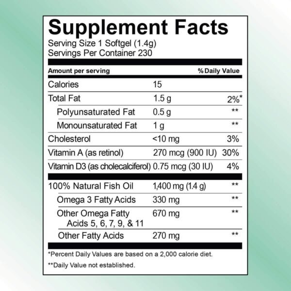 Kirkland Signature Wild Alaskan Fish Oil 1400 mg 230 Softgels - Image 2