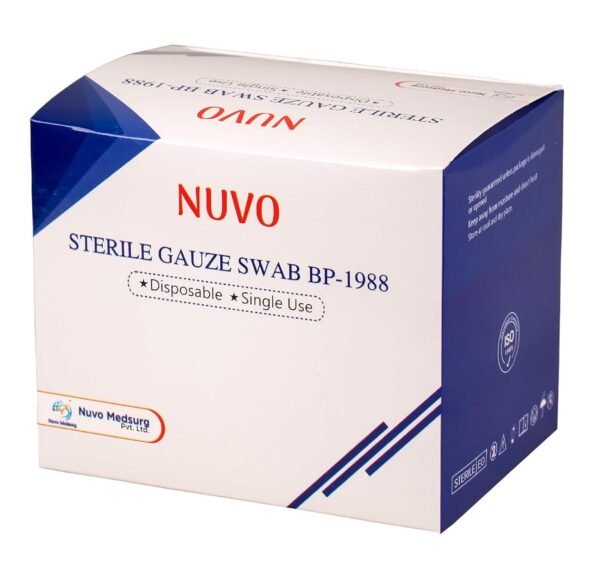 Nuvo Sterile Gauze Swab BP - 1988 (7.5cm x 7.5cm x 12 Ply) 20 Pkts