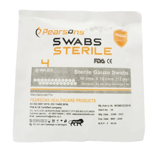 Pearsons Sterile Gauze Swab 10cms x 10cms. (12 Ply) 10 Units Of 4 Swab Each - Image 4