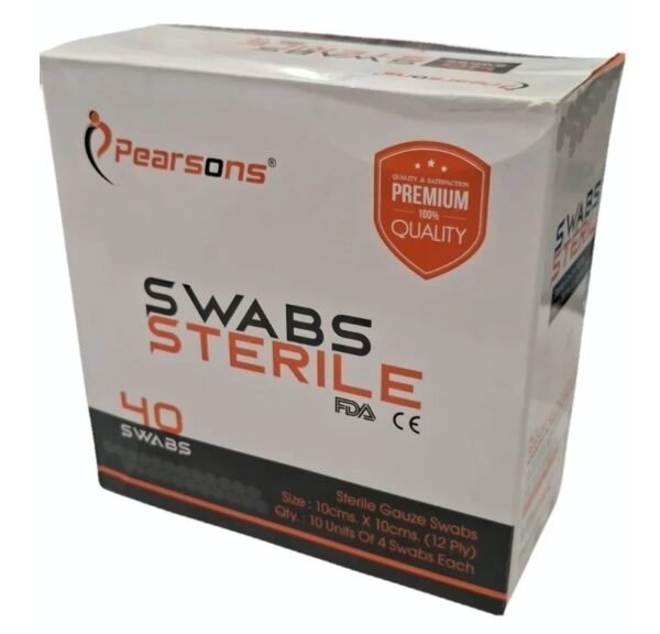 Pearsons Sterile Gauze Swab 10cms x 10cms. (12 Ply) 10 Units Of 4 Swab Each - Image 2