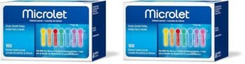 Microlet Colored Lancets 100 Lancets (Pack of 2)