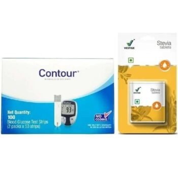 Contour Blue Blood Glucose Strips 100 With Vestige Stevia Sugar Free 100 Tablet