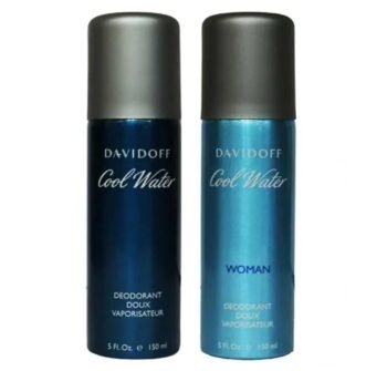 Davidoff Cool Water Men and Women Deodorant Body Spray 150ml (Combo Pack)