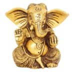 Design And Made In Yellow Brass Statue Ganesh With Big Ear