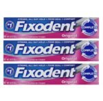 Fixodent Complete Denture Adhesive Cream Original 24 or 68 g (Pack of 3)