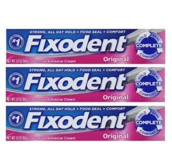 Fixodent Complete Denture Adhesive Cream Original 24 or 68 g (Pack of 3)