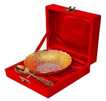 Relikart Elephant Pattern Gold And Silver Plated Brass Bowl
