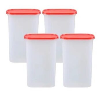 Tupperware New Smart Saver Plastic Container Set, 2.3 Litres, Set of 4, Transparent