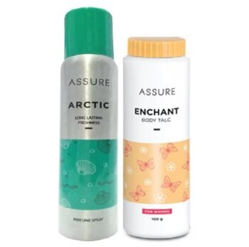 Vestige Assure Enchant Body Talc 100gm With Arctic Perfume Spray 100ml