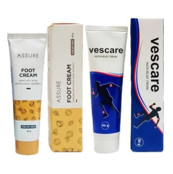 Vestige Assure Vescare Insta Relief Cream 50g Assure Foot Cream 50g Combo