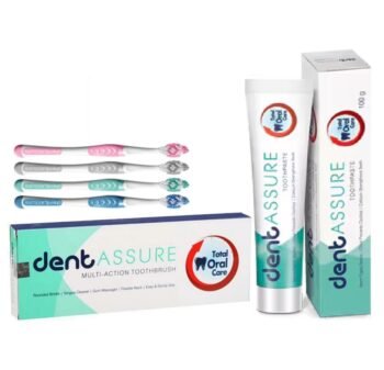 Vestige Dentassure Whitening Toothpaste 100gm With Multi-Action Toothbrush (Set of 4)