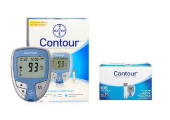 Contour Blue Blood Glucose Monitoring System with contour blue 100 strips