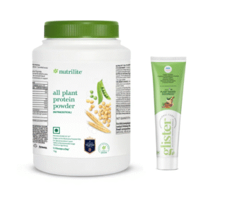 Amway Nutrilite All Plant Protein Powder 1kg With Herbal Toothpaste 50g (Free)