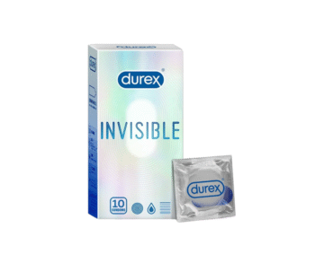 Durex Invisible Super Ultra-Thin Condoms for Men-10 Count Discreet Packaging)