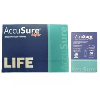 Accusure Life Blood Glucose Meter With 50 Test Strips
