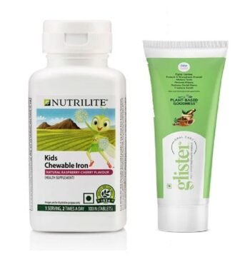 Amway Kids Chewable Iron 100 Tablet With Glister Toothpaste Herbal 50g