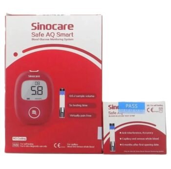 Sinocare Safe AQ Smart Blood Glucose Monitor With 50 Strips