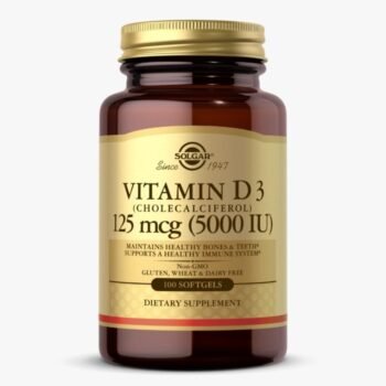 Solgar Vitamin D3 (Cholecalciferol) 125 mcg (5,000 IU) 100 Softgels