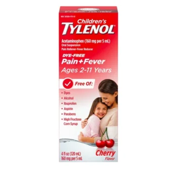 Tylenol Acetaminophen 160 mg Cherry Flavor Oral Suspension 120 ml