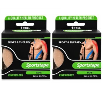 Kinesiology Sports Therapy Tape 5cm x 5cm Roll (Pack Of 2)